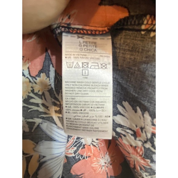 Old Navy Shift Dress LARGE PETITE Long Sleeves Navy Floral NEW - Picture 6 of 7